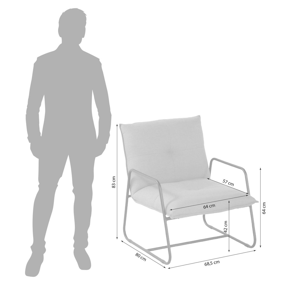 Schöner Wohnen Fontein Loungesessel Aluminium/Sunbrella