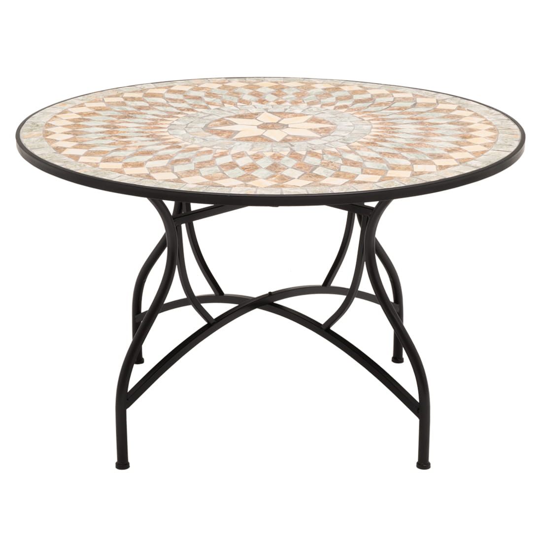 OUTLIV. Mosaik Gartentisch Ø120cm Eisen/Mosaik