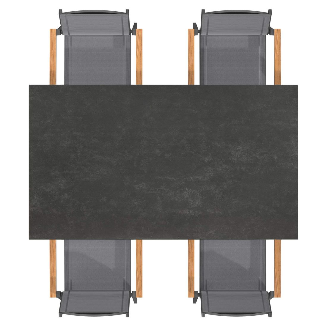 OUTLIV. Florenz Gartenmöbel-Set M (4 Plätze) Tisch 160/217/267x91cm