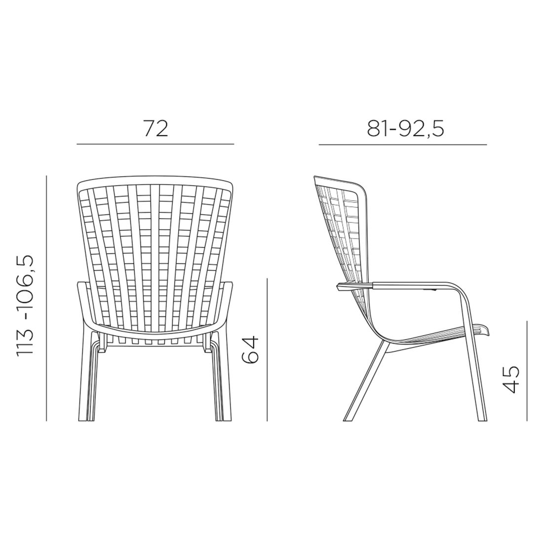 Nardi Folio Loungesessel verstellbar Kunststoff