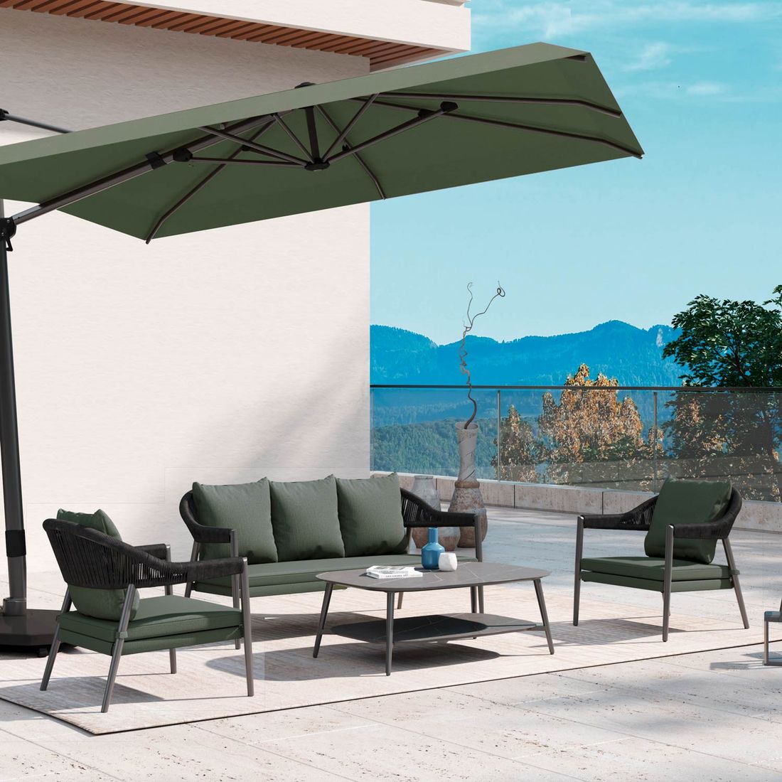 MWH Camarillo Loungeset Aluminium/Rope