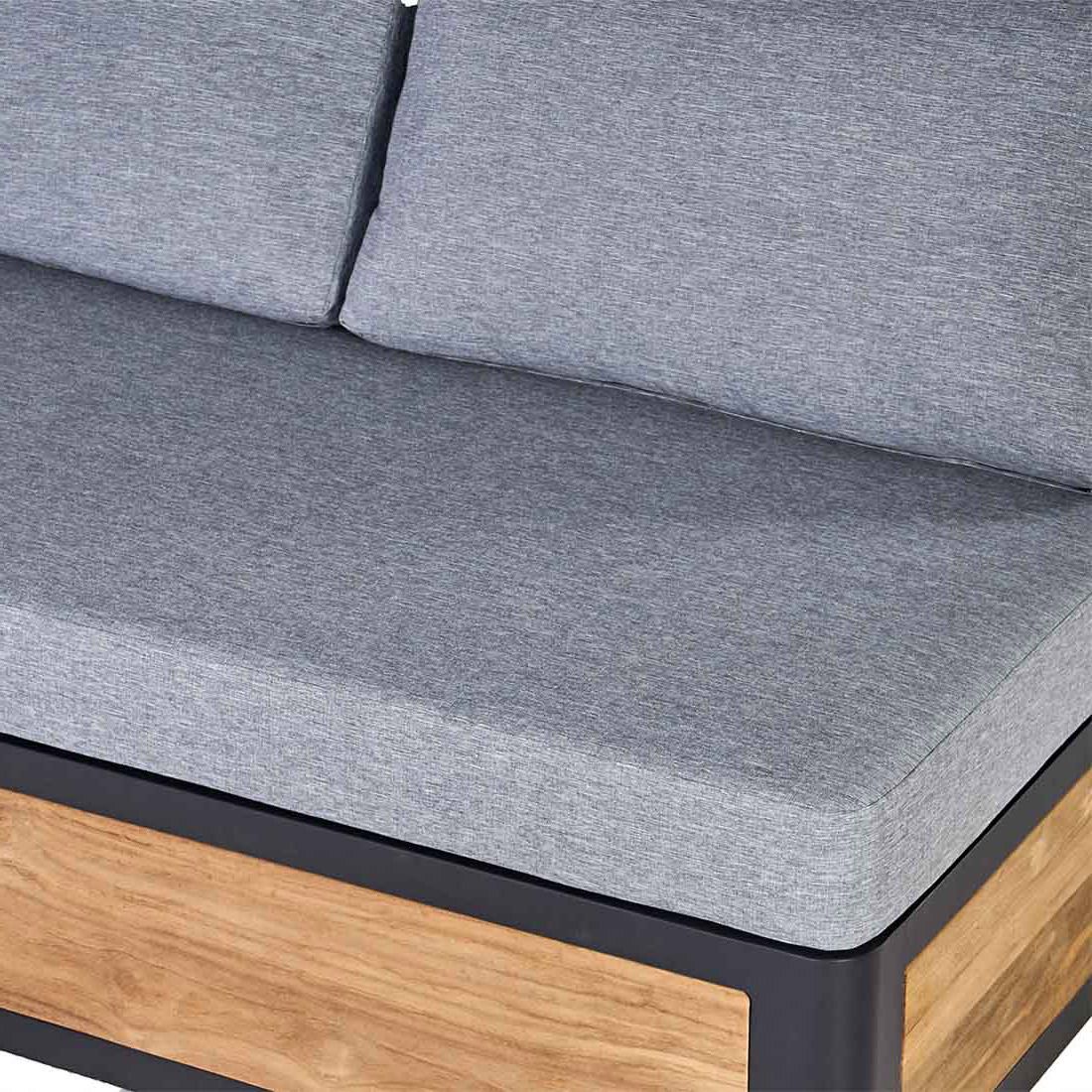 OUTLIV. Paros Ecklounge inkl. Loungetisch Aluminium/Teak/Olefin
