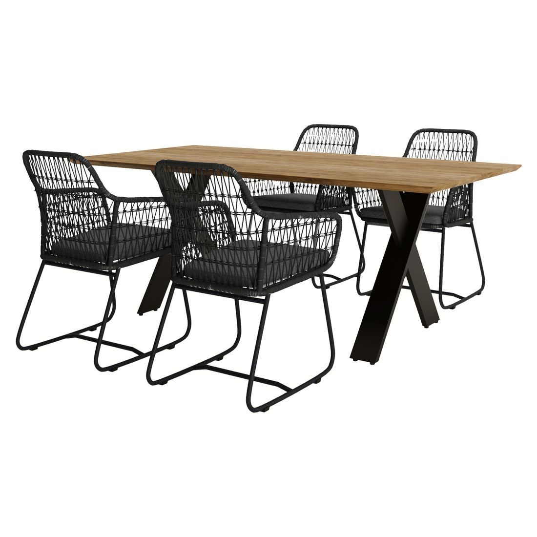 OUTLIV. Verona Gartenmöbel-Set M (4 Plätze) Tisch 200x100cm
