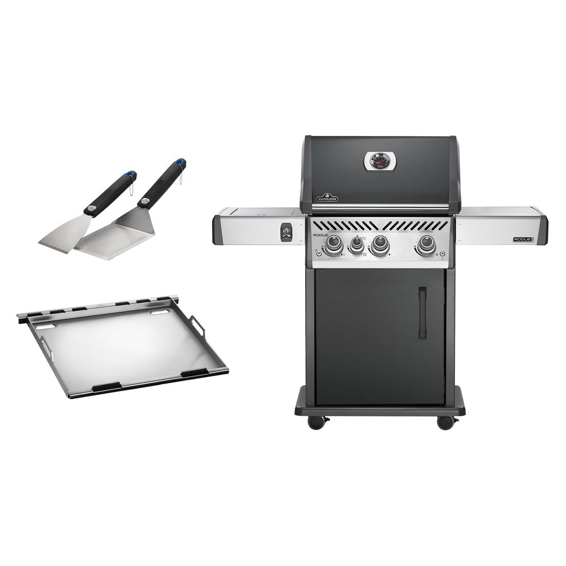 Napoleon Aktionspaket mit Rogue PRO 425 Gasgrill, Plancha und Grillbesteck-Set