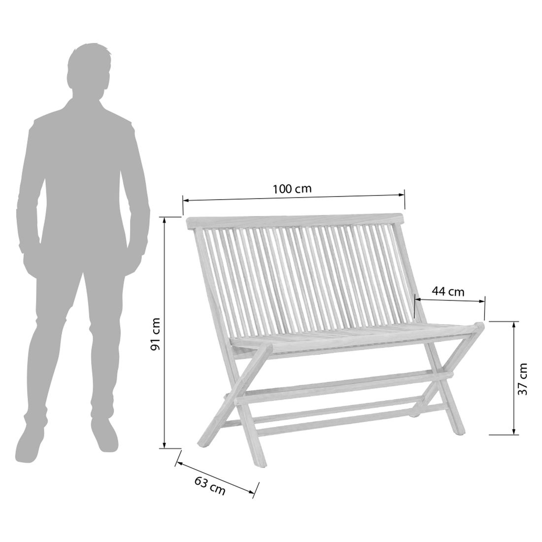 OUTLIV. Portland Gartenbank 100cm Teak