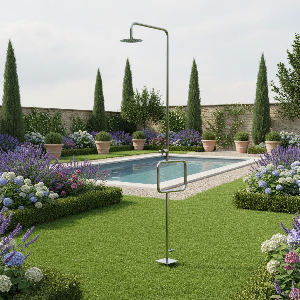 Ideal Pacific Gartendusche Kaltwasser Edelstahl