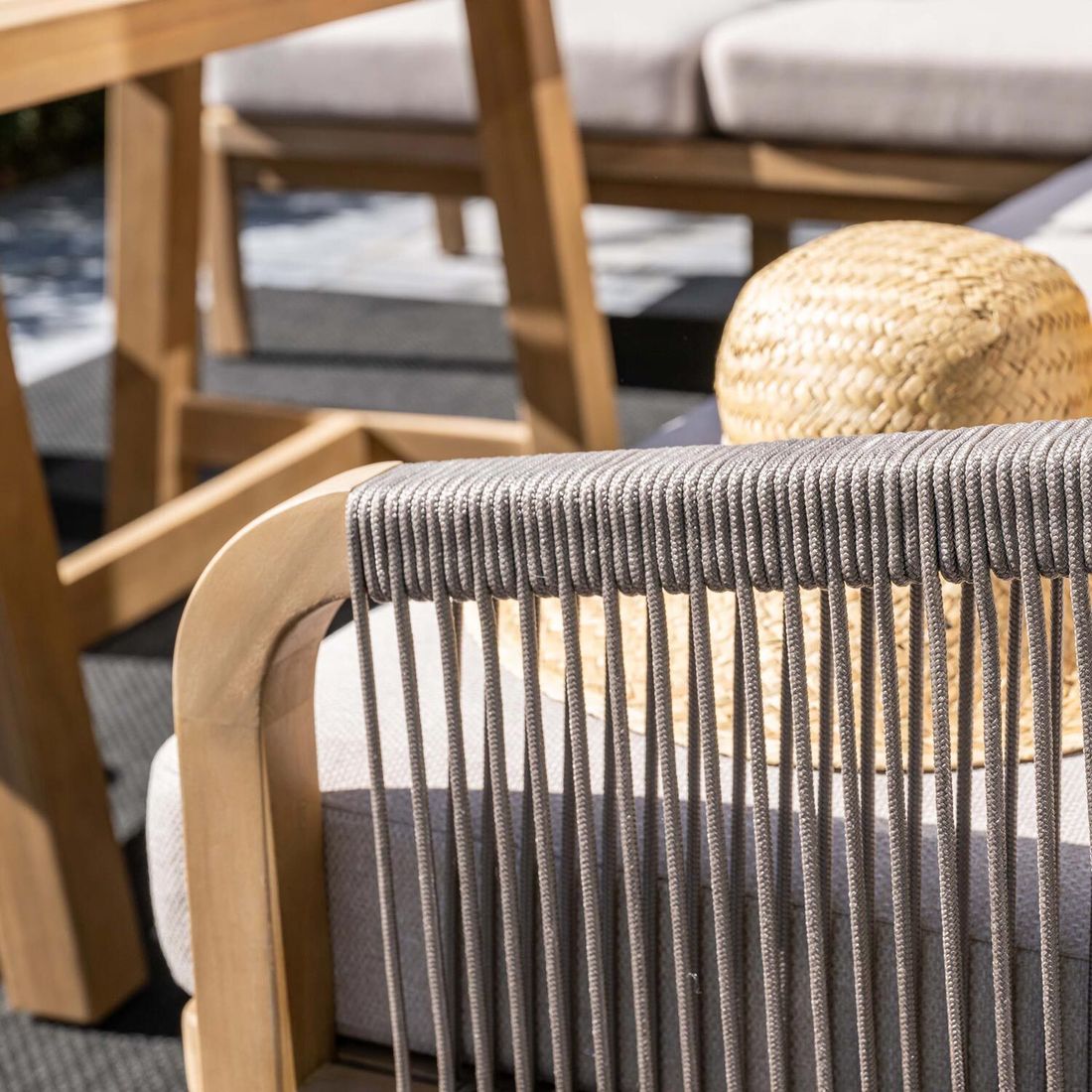 Garden Impressions Santos Dininglounge Tisch 150x90cm Akazie/Rope/Polyester