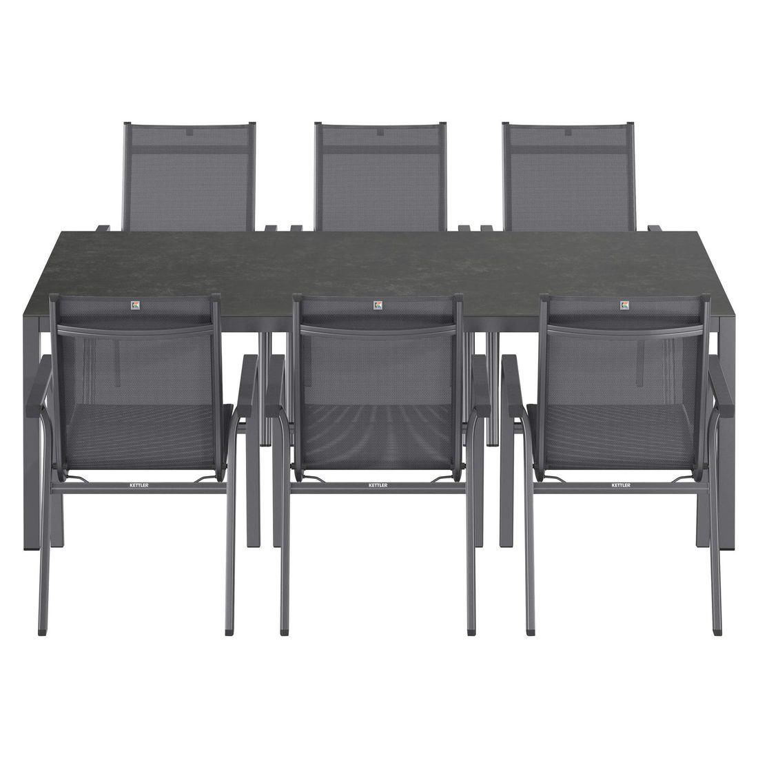 Kettler Basic Plus Gartenmöbel-Set L (6 Plätze) mit OUTLIV. Tisch 220x100cm