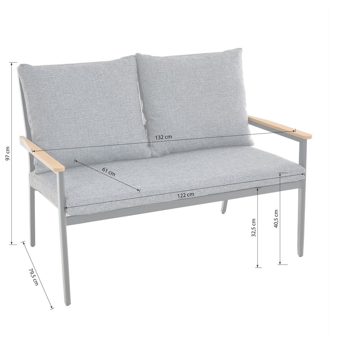Siena Garden Liguria Diningsofa Aluminium/Gardino-Geflecht/Polyester
