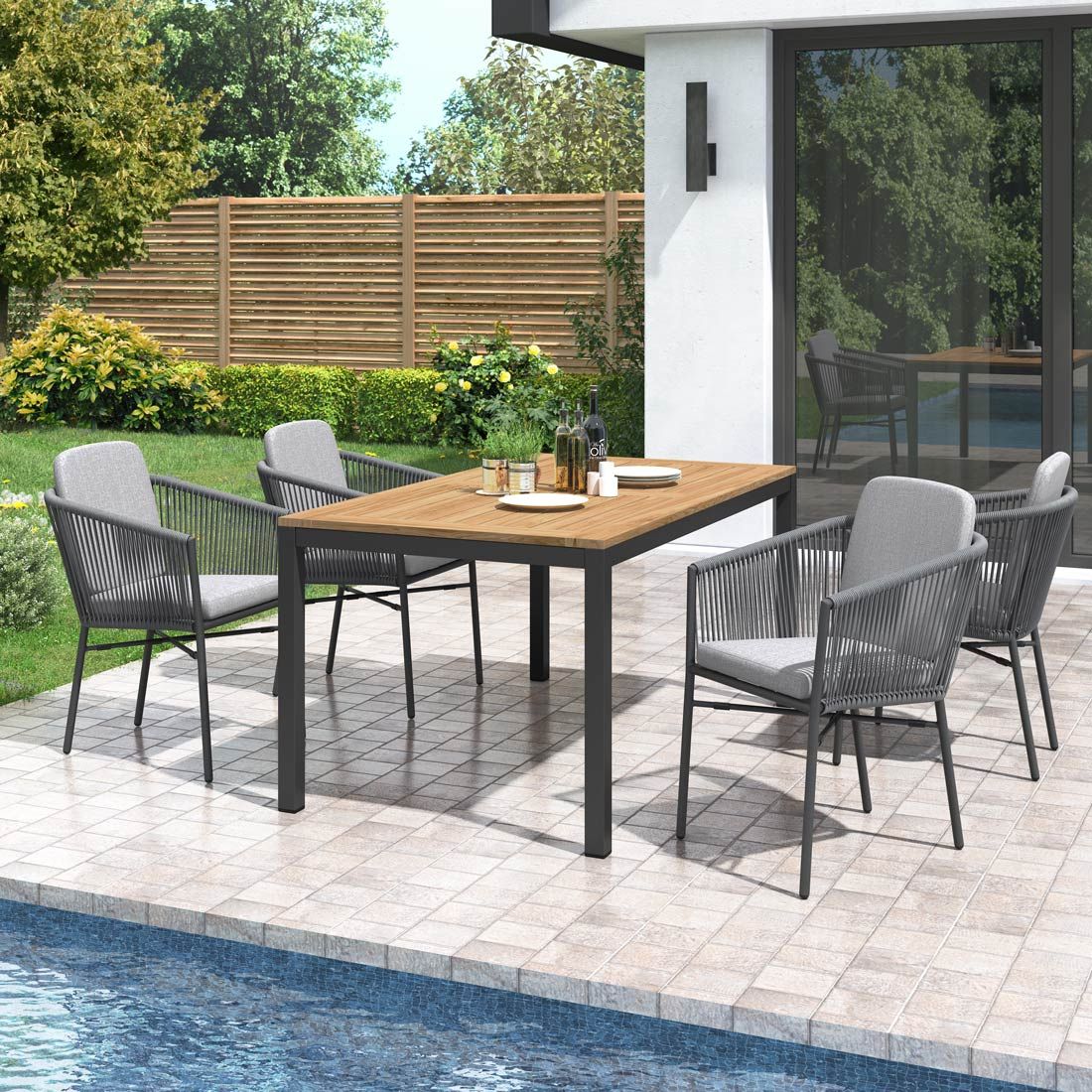 OUTLIV. Ohio Gartenmöbel-Set M (4 Plätze) Tisch 160x90cm