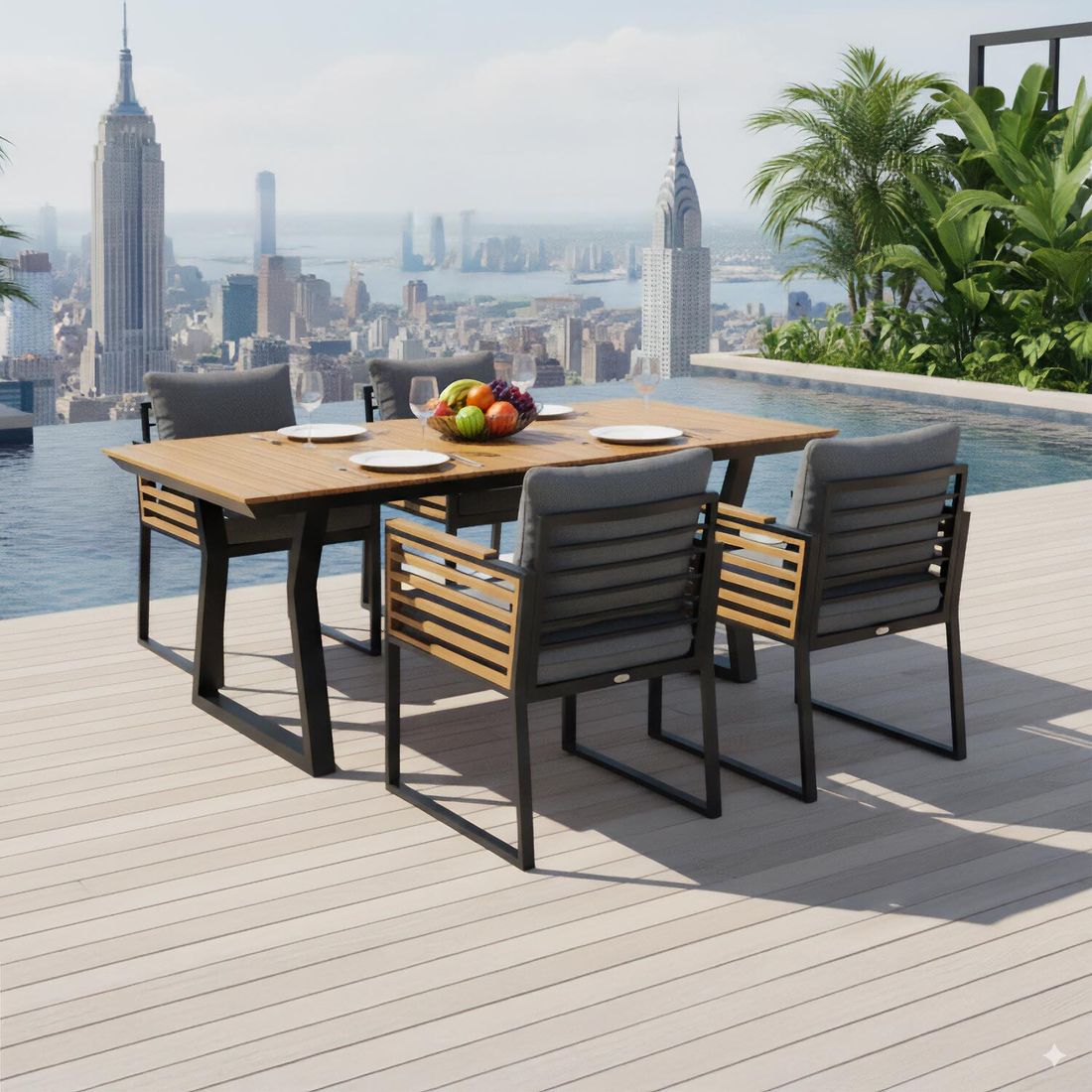 OUTLIV. New York City Gartensessel Aluminium mit Sitz- und Rückenkissen