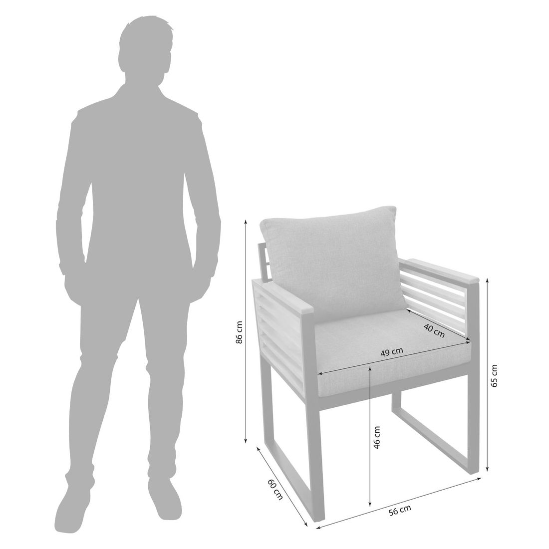 OUTLIV. New York City Gartensessel Aluminium/Akazie/Spunpolyester