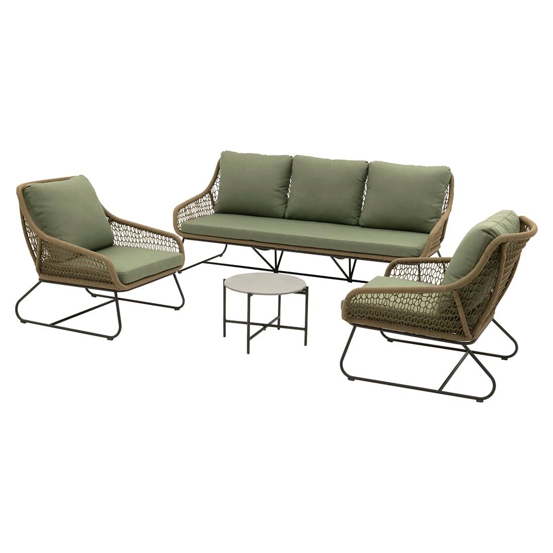 OUTLIV. Portofino Loungeset inkl. Loungetisch Stahl/Rope