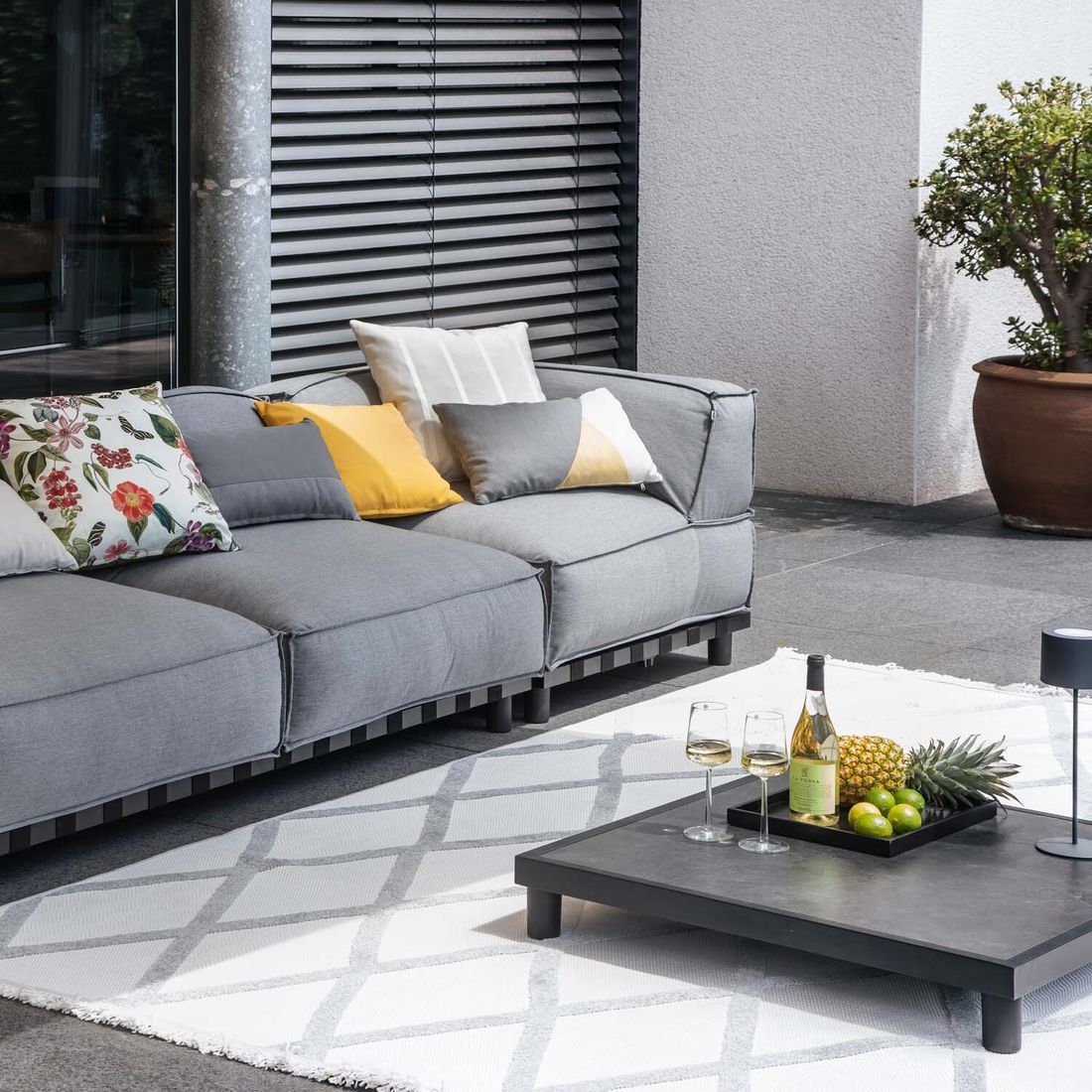 SCHÖNER WOHNEN-Kollektion Vlieland Eck-/Endmodul Aluminium/Sunbrella