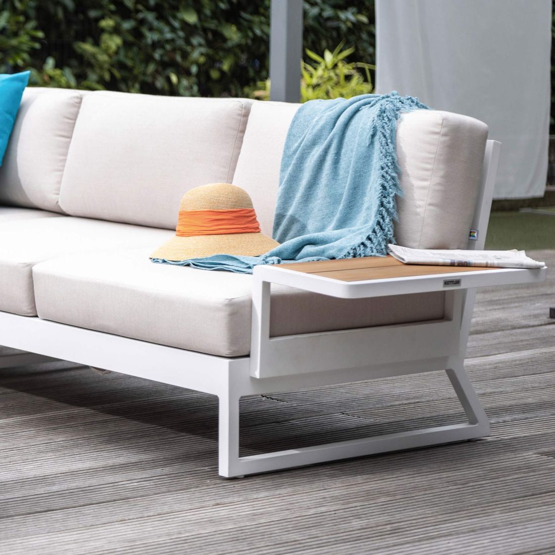 Kettler Ocean Skid Platform Ablagetisch Aluminium/Teak