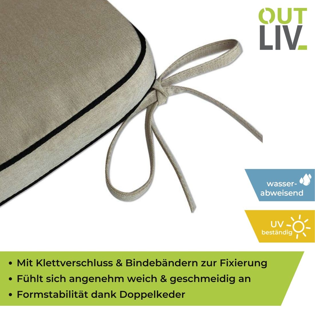 OUTLIV. Romeo Bankauflage 109x38/42cm Dralon