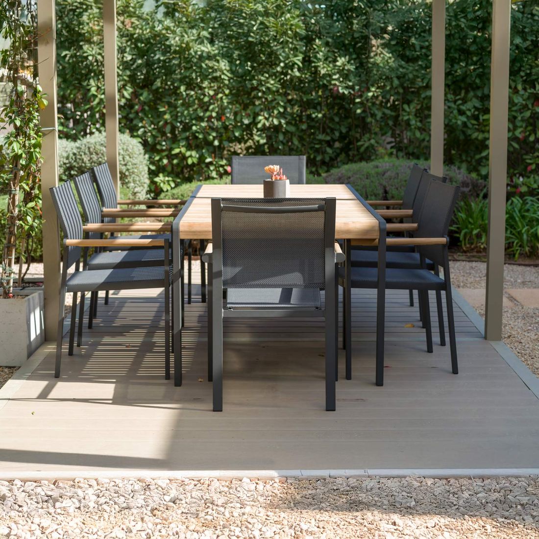 LifestyleGarden Amber Gartenmöbel-Set XL (8 Plätze) Tisch 221x95cm