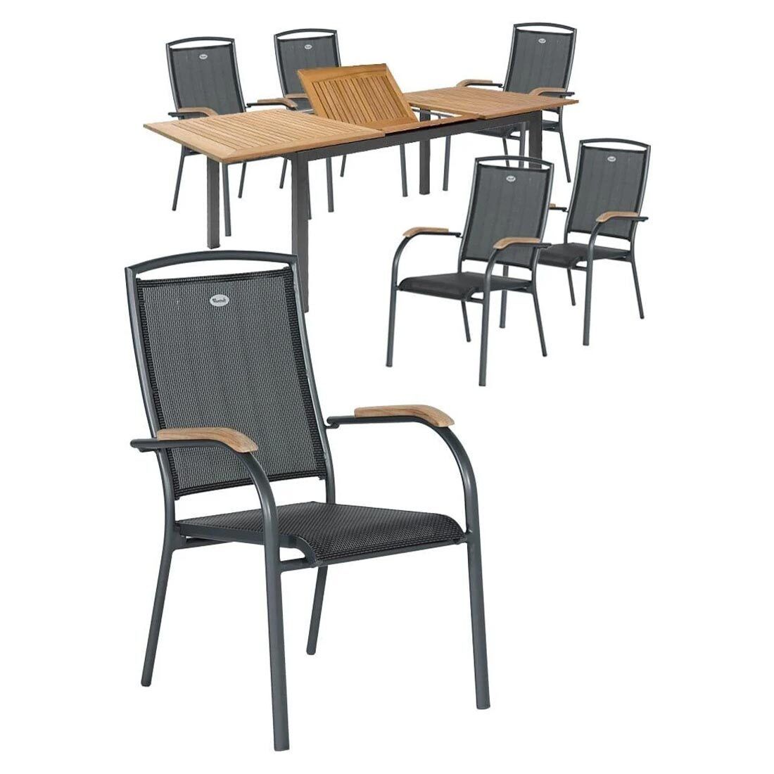 Hartman Raffaelo Gartenmöbel-Set L (6 Plätze) Tisch 150/210x90cm