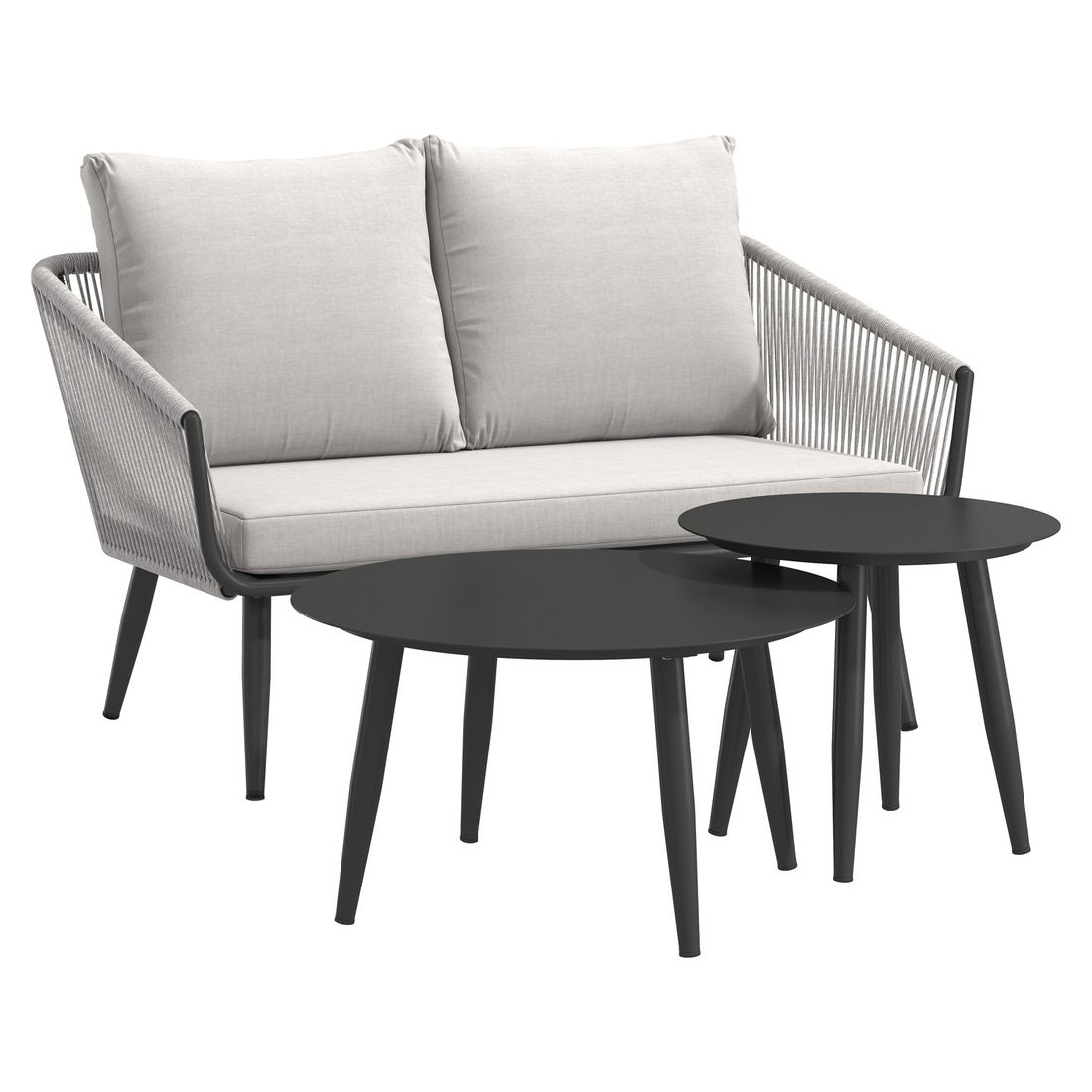 OUTLIV. Alex Loungeset inkl. Loungetische Aluminium/Rope/Olefin
