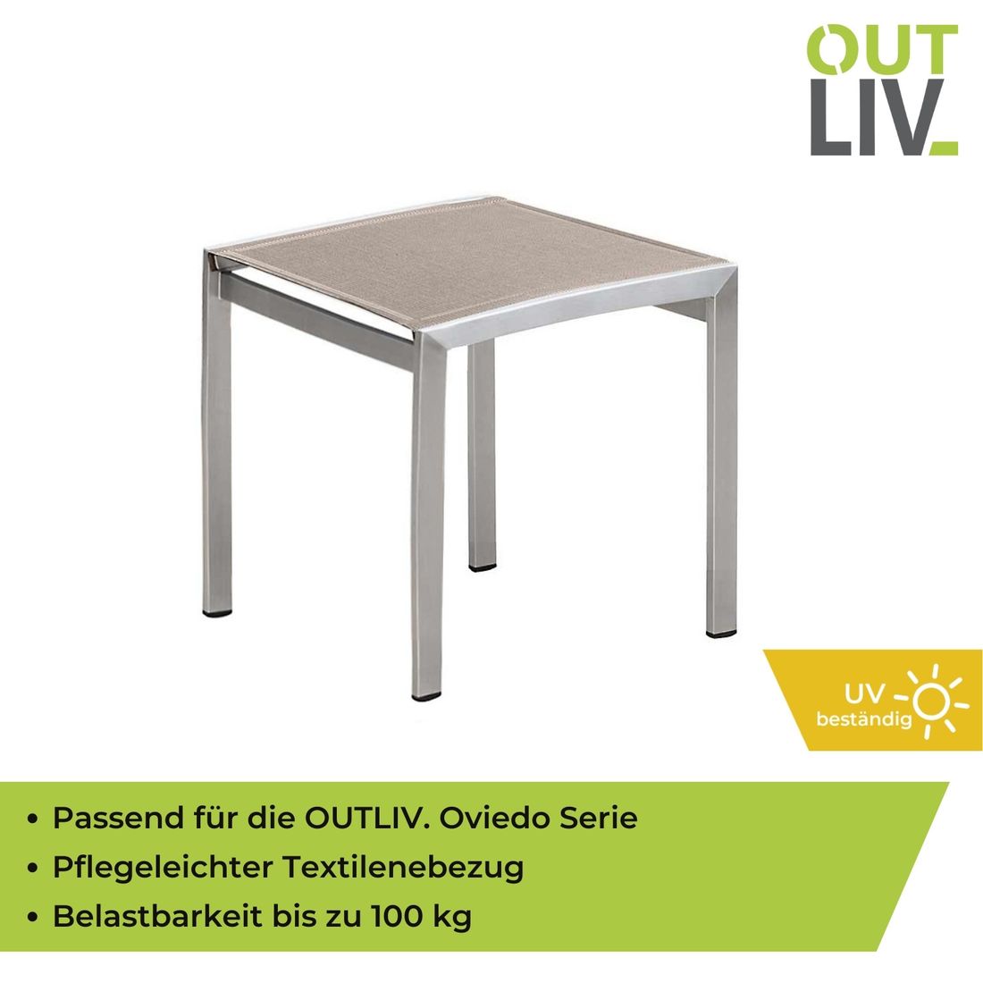 OUTLIV. Oviedo Hocker Edelstahl/Textilene