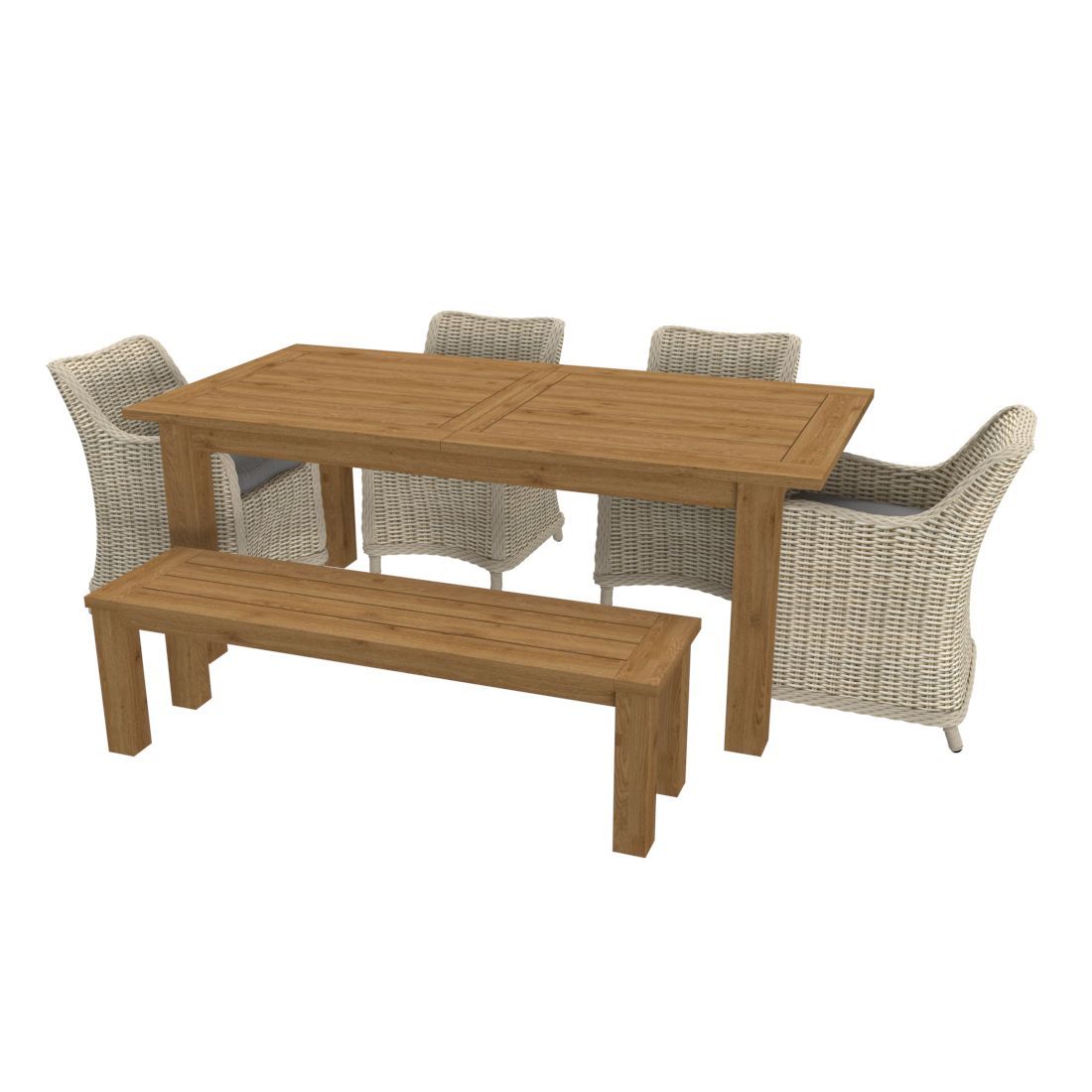 OUTLIV. Oxford Gartenmöbel-Set L (6 Plätze) Tisch 200/260x100cm
