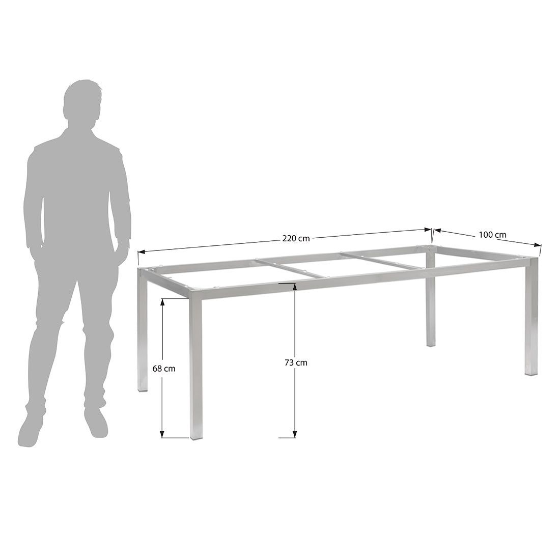 OUTLIV. Gartentisch  220x100cm Aluminium/Dekton
