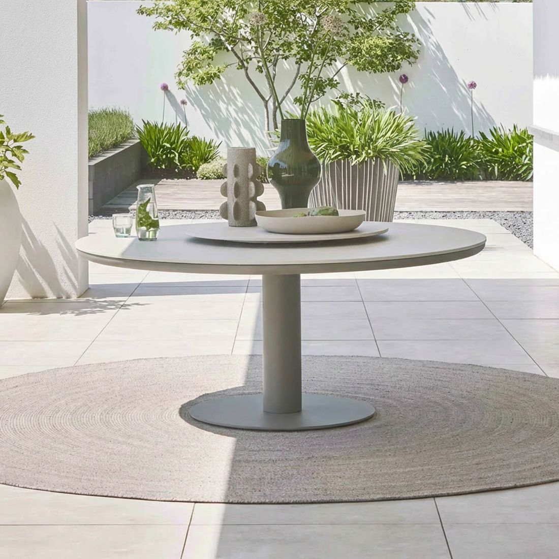 Apple Bee Melville Gartentisch Low Dining Ø160cm Aluminium/Sinterstone