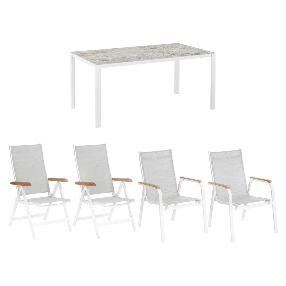 Kettler Granada Gartenmöbel-Set M (4 Plätze) Tisch 160x95cm