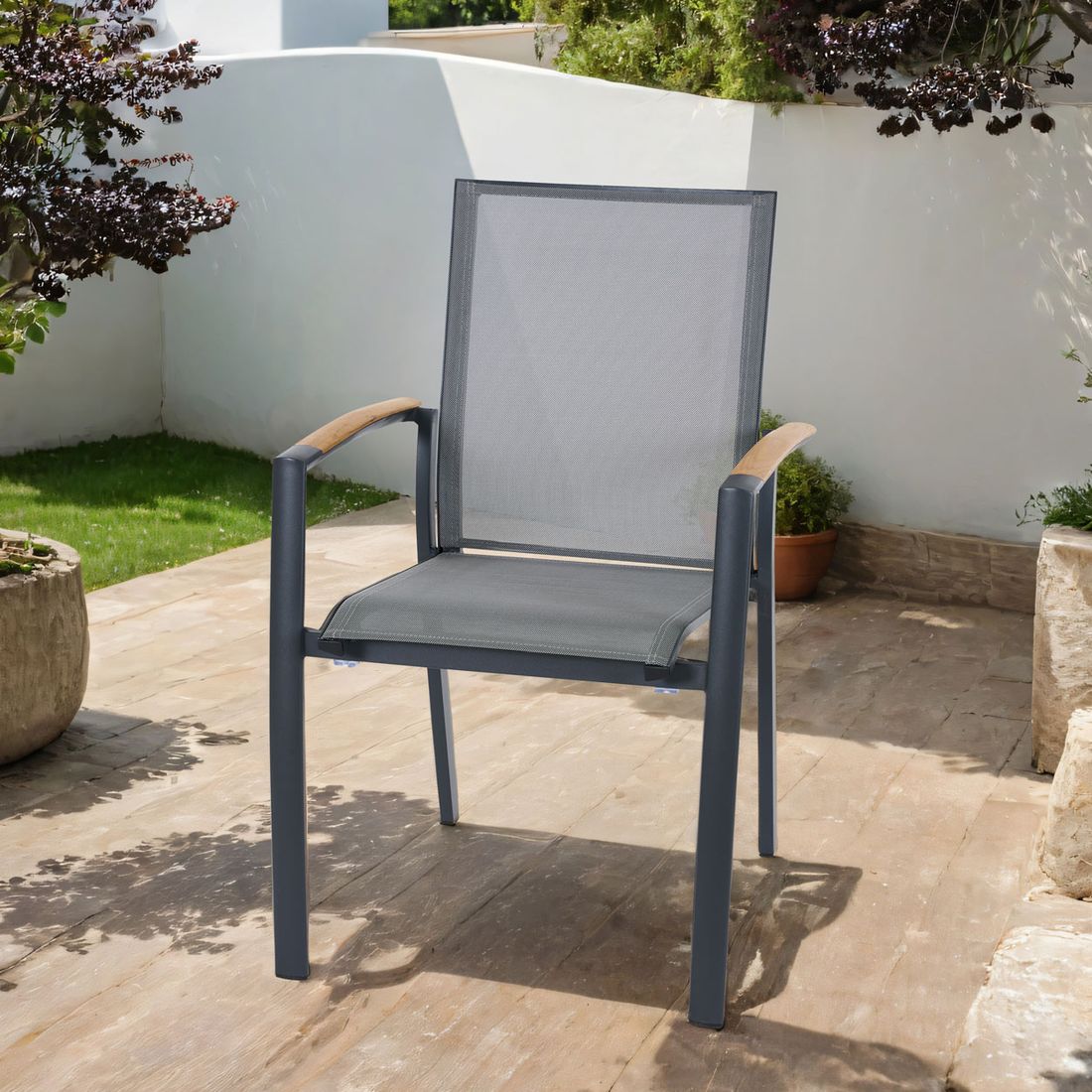 Siena Garden Velia Stapelsessel Aluminium/Textilene
