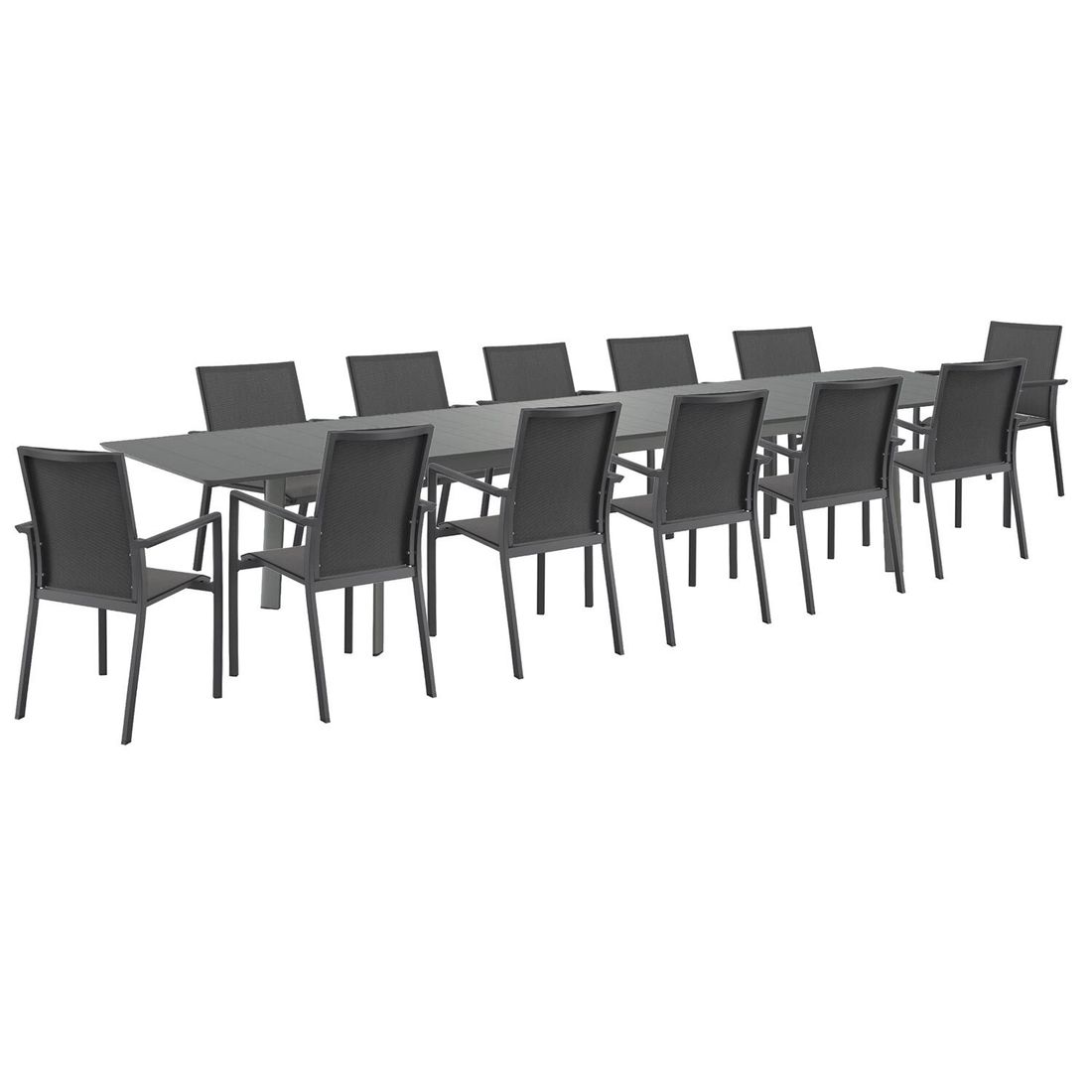 OUTLIV. Lucca Gartenmöbel-Set XXL (12 Plätze) Tisch 266/331/396x110cm