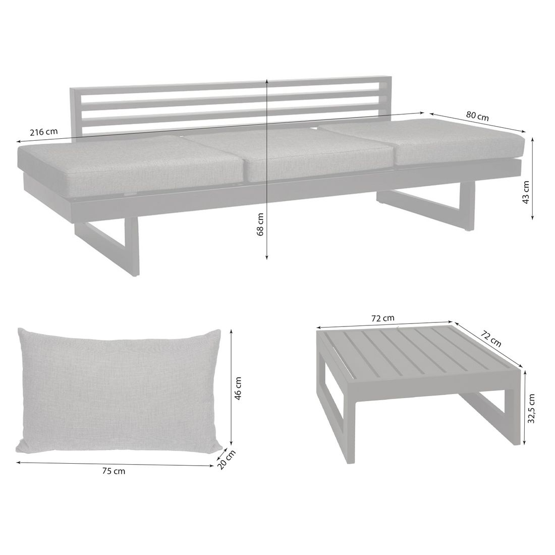 Stern New Holly Loungeset Aluminium/Kunstfaser