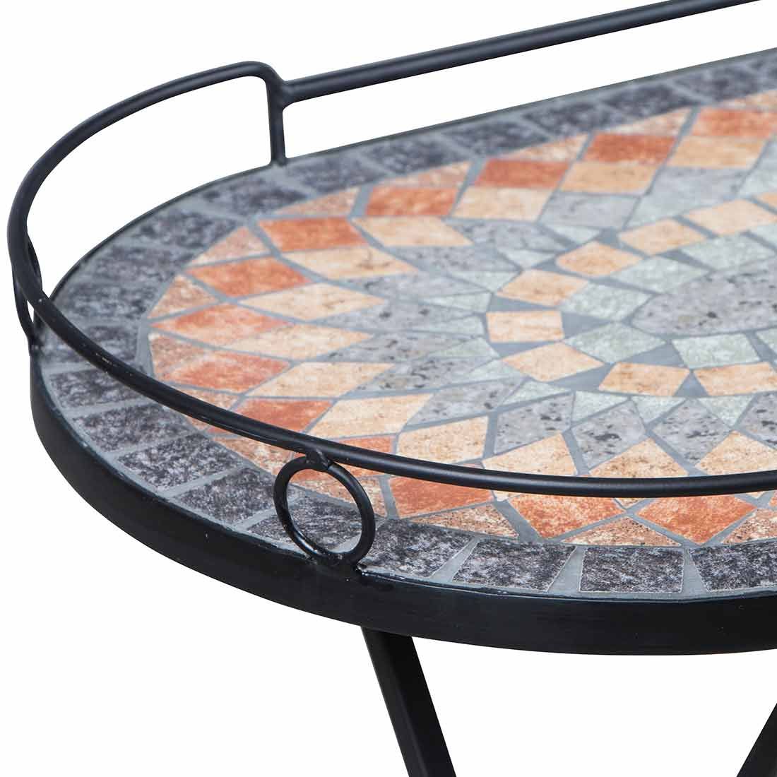 Siena Garden Prato Serviertisch 68x41 cm Eisen/Mosaik