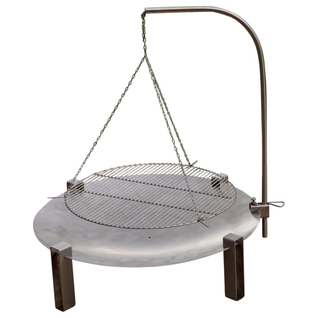 SvenskaV Space Feuerschale Ø80cm inkl. Schwenkgrill Edelstahl Ø63cm
