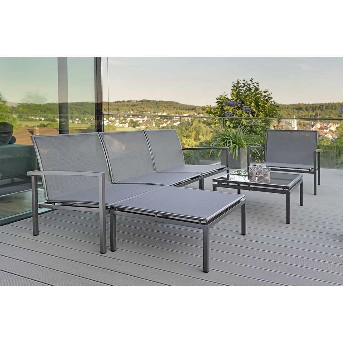 Stern Skelby Loungesessel Aluminium/Textilene