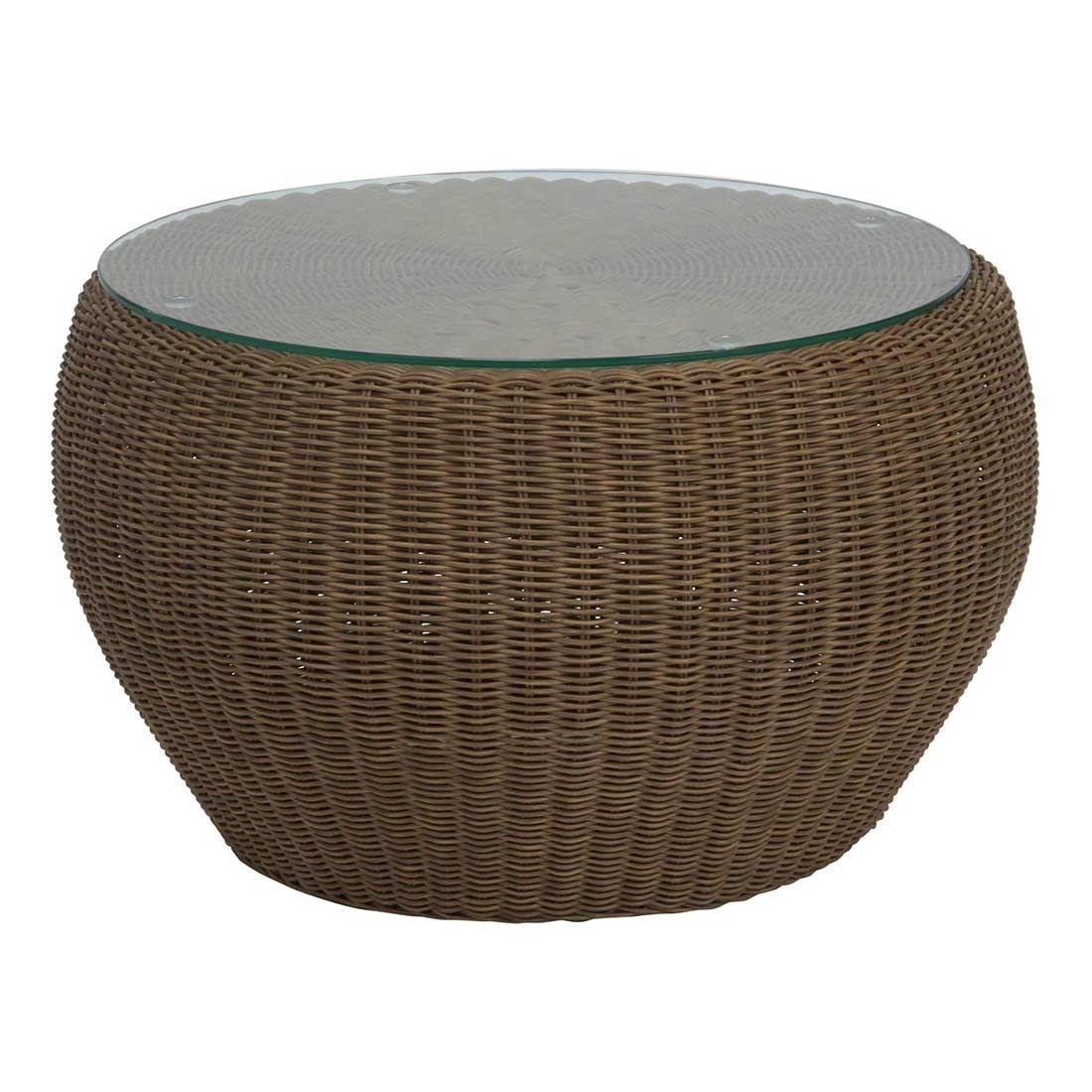 Stern Anny Loungetisch Geflecht/Glas 54x32 cm