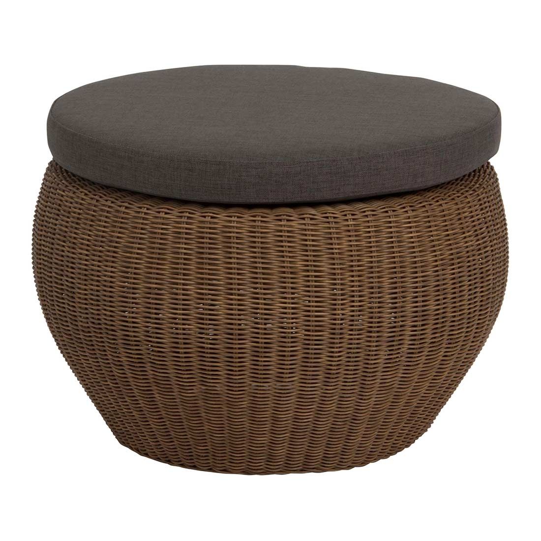 Stern Anny Loungetisch Geflecht/Glas 54x32 cm