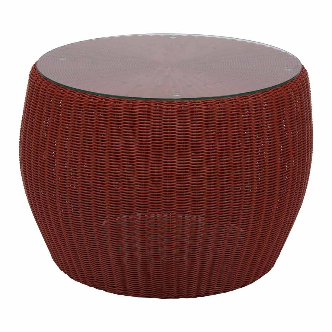 Stern Anny Loungetisch Geflecht/Glas 58x42 cm