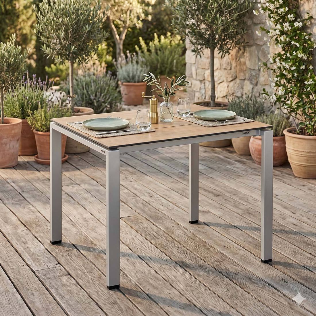 Kettler Float Gartentisch 95x95cm Aluminium/HPL