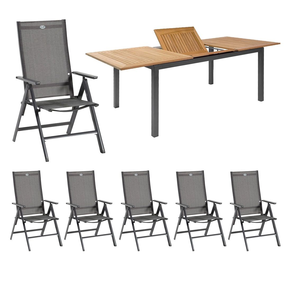 Hartman Aruba Gartenmöbel-Set L (6 Plätze) Tisch 150/210x90cm