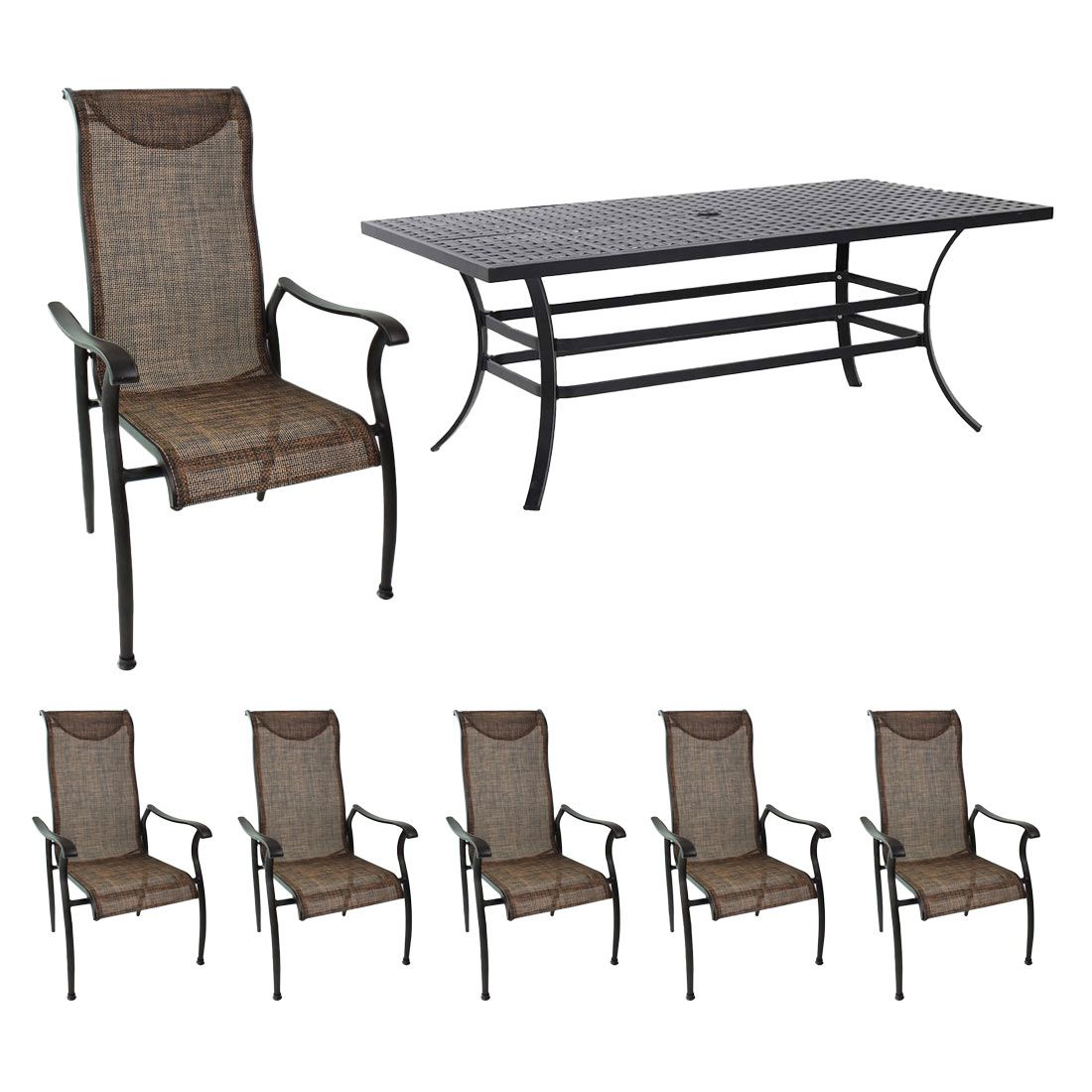 Hartman Palermo Gartenmöbelset 7-teilig mit Tisch Palermo 193x107cm