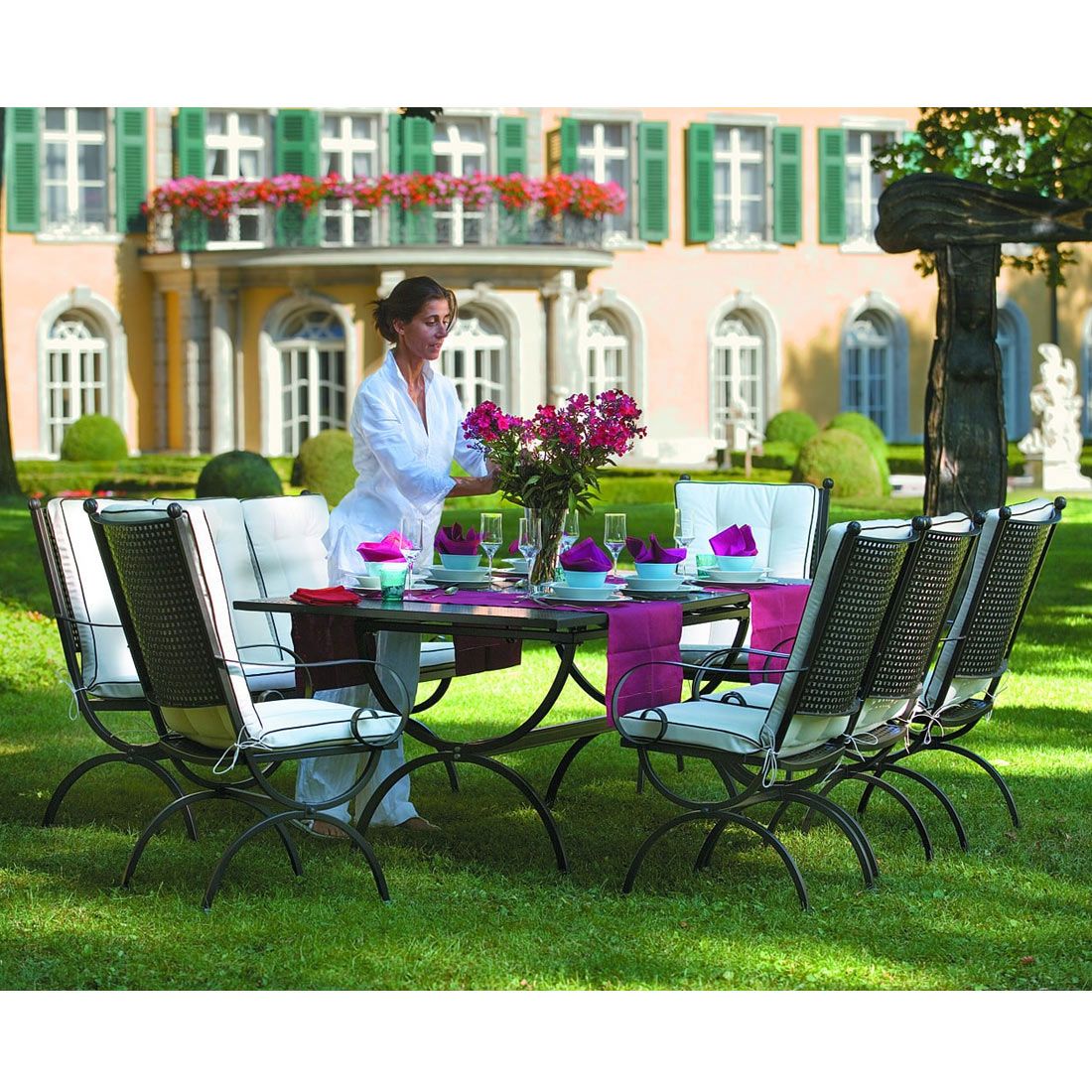 MBM Romeo Gartenmöbel-Set L (6 Plätze) Tisch 168/210x100cm