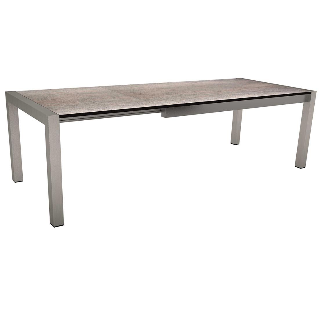 Stern Standard Ausziehtisch 174/214/254x90cm Edelstahl/Silverstar
