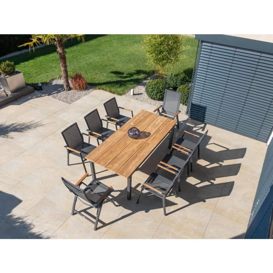 Zebra Hudson Ausziehtisch Edelstahl/Teak