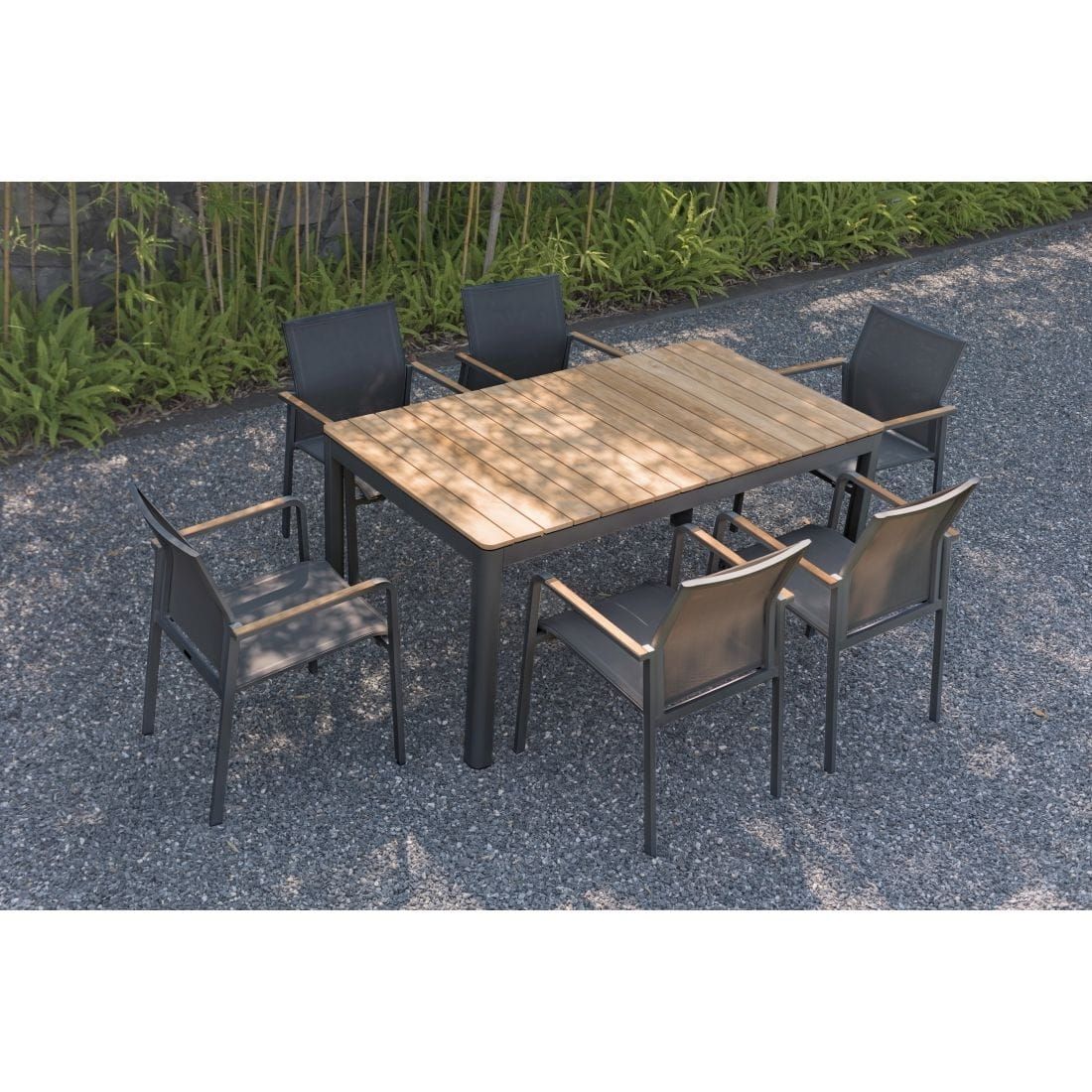 Zebra Bee Gartentisch 160x90x74cm Aluminium/Teak