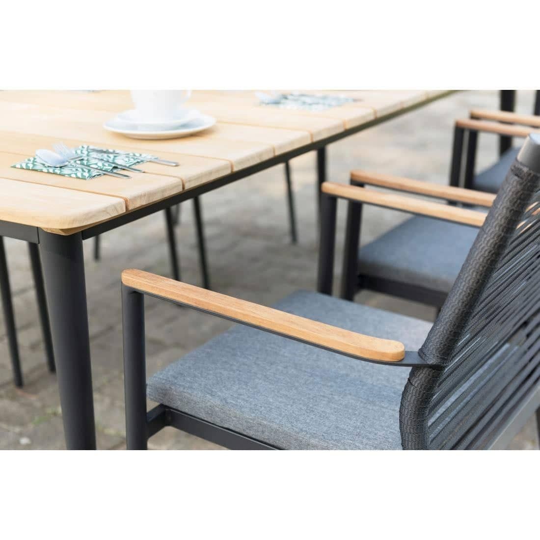 Zebra Spider Gartentisch Aluminium/Teak