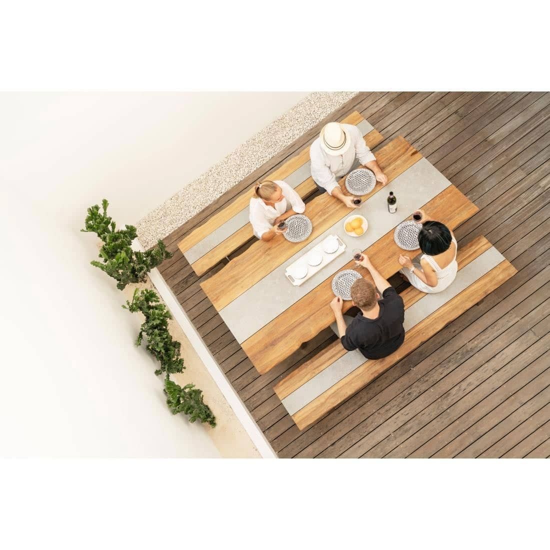 Zebra Unyx Gartentisch 220x100x75cm Edelstahl/Teak