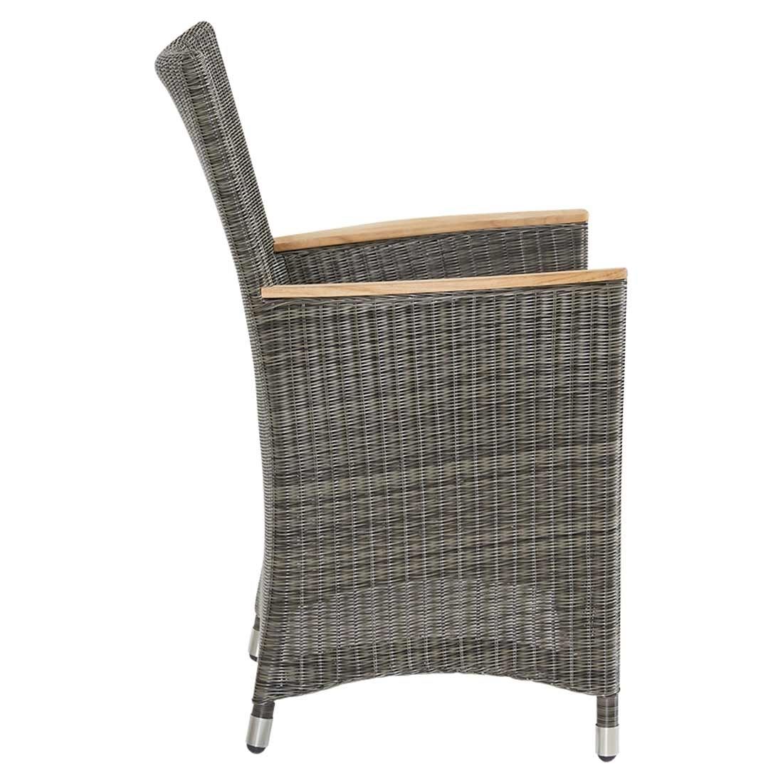 LC Garden Chelsea Gartensessel Geflecht mit Teak-Armlehnen