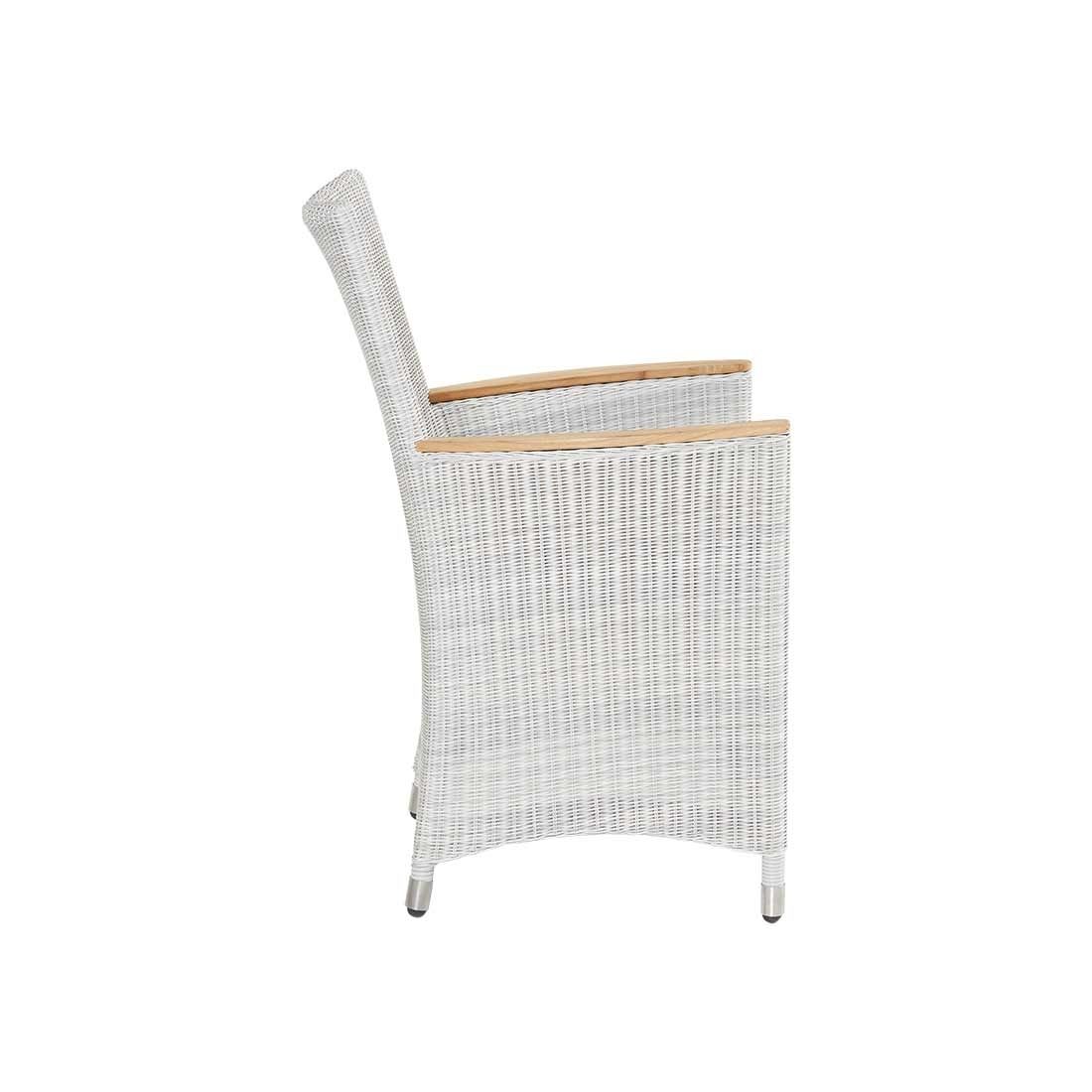 LC Garden Chelsea Gartensessel Geflecht mit Teak-Armlehnen