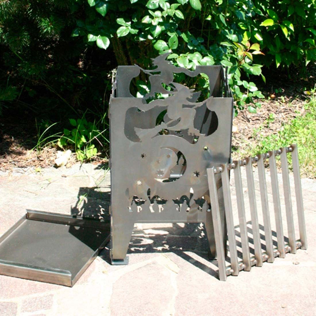 SvenskaV Hexe Feuerkorb Rohstahl  30,5x32,0x47cm