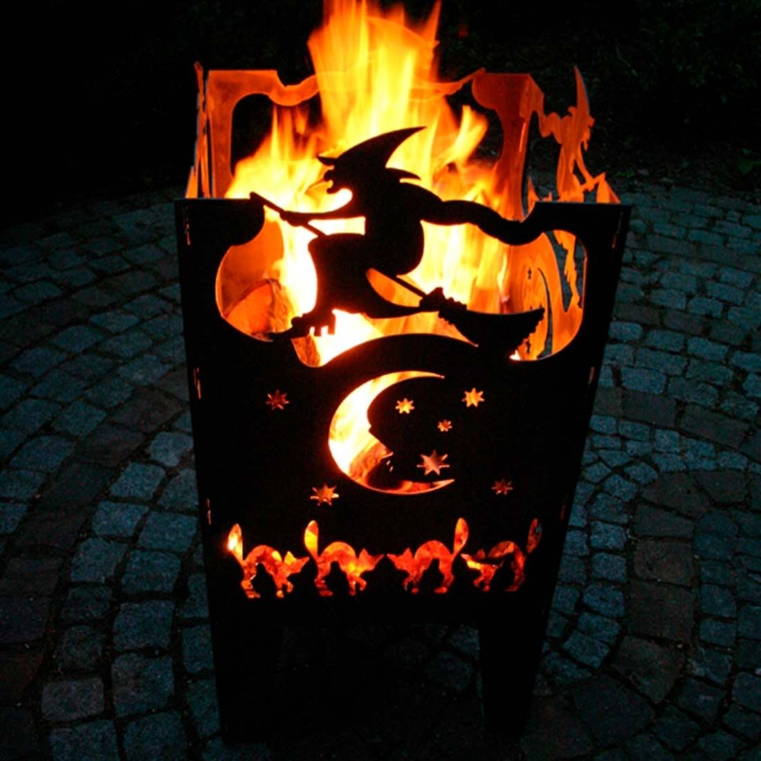 SvenskaV Hexe Feuerkorb Rohstahl  35,5x37,0x75 cm